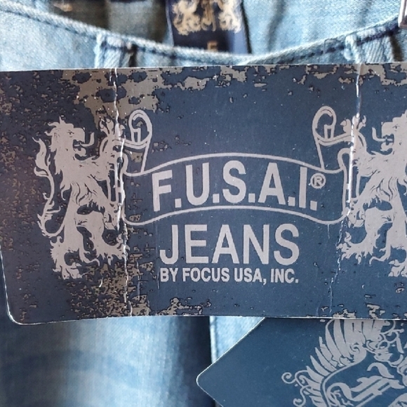 F.U.S.A.I. Classic Blue Denim Straight-Leg Jeans - Picture 2 of 10